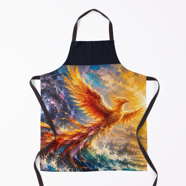 Item preview, Phoenix Flying Over Ocean Waves | Mythical Firebird Fantasy Art designed and sold by ManJiangHong.