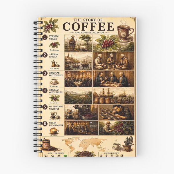 Item preview, The History of Coffee Infographic Poster designed and sold by Easternpantry.