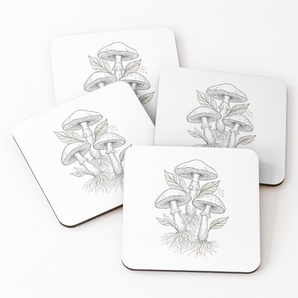 Item preview, Fine Line Wild Mushroom Botanical Illustration Design designed and sold by NeonNerd Studio.