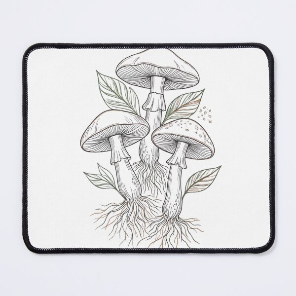 Item preview, Fine Line Wild Mushroom Botanical Illustration Design designed and sold by NeonNerd Studio.