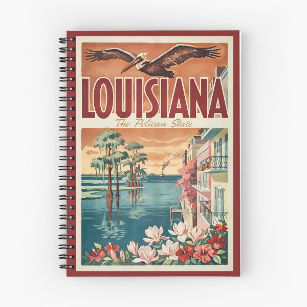 Item preview, Louisiana Pelican State Illustration Travel Art Vintage designed and sold by KrisSidDesigns.