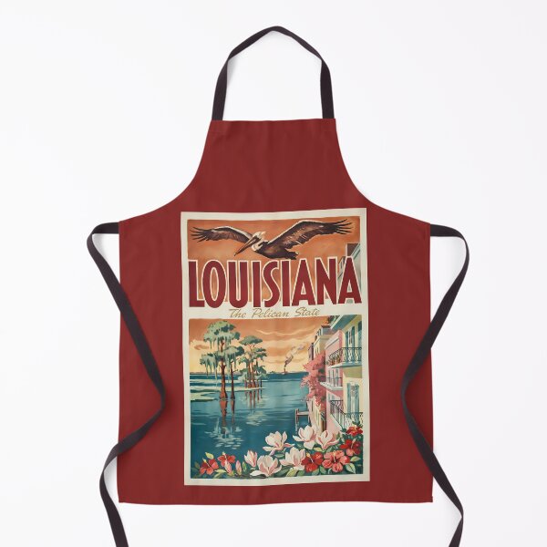 Item preview, Louisiana Pelican State Illustration Travel Art Vintage designed and sold by KrisSidDesigns.