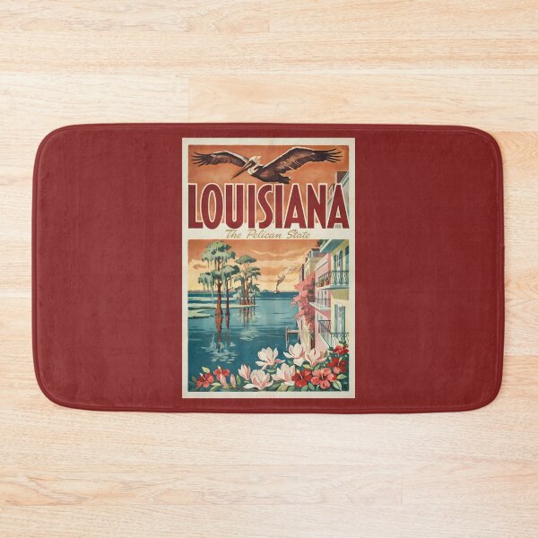 Item preview, Louisiana Pelican State Illustration Travel Art Vintage designed and sold by KrisSidDesigns.