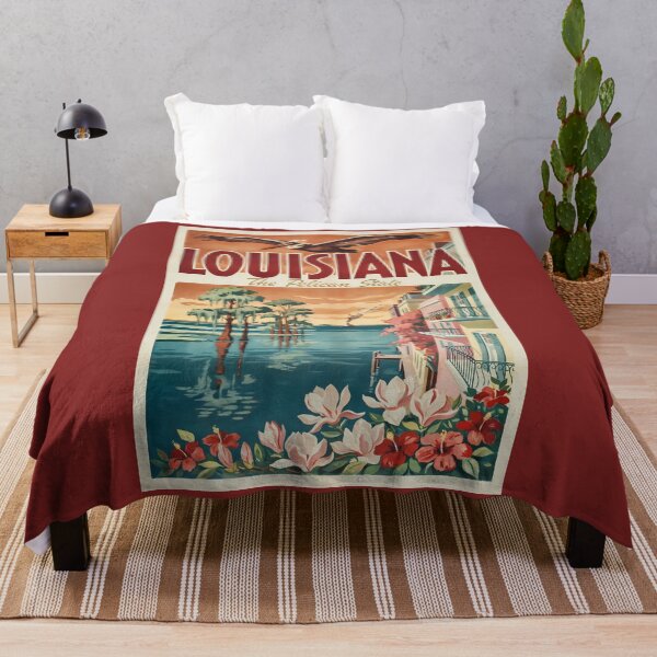Item preview, Louisiana Pelican State Illustration Travel Art Vintage designed and sold by KrisSidDesigns.