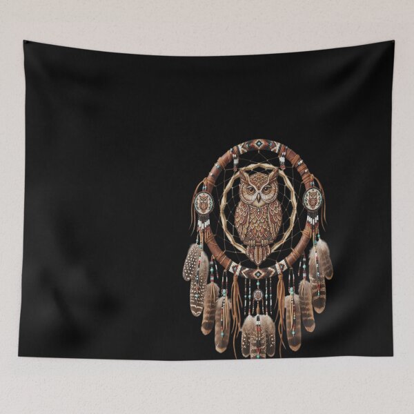 Item preview, Red-Tail Hawk Dreamcatcher Mandala designed and sold by DeBrainstore.
