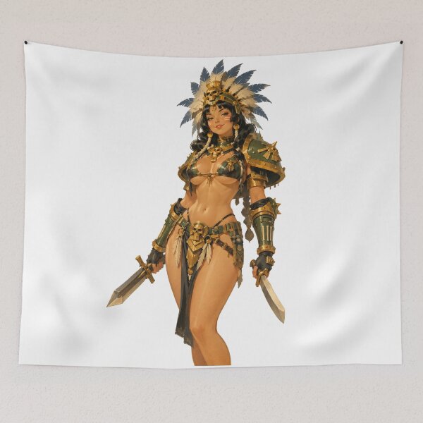 Item preview, Mesoamerican Warrior Pin-Up | Vintage Fantasy designed and sold by Cosplayvintage.
