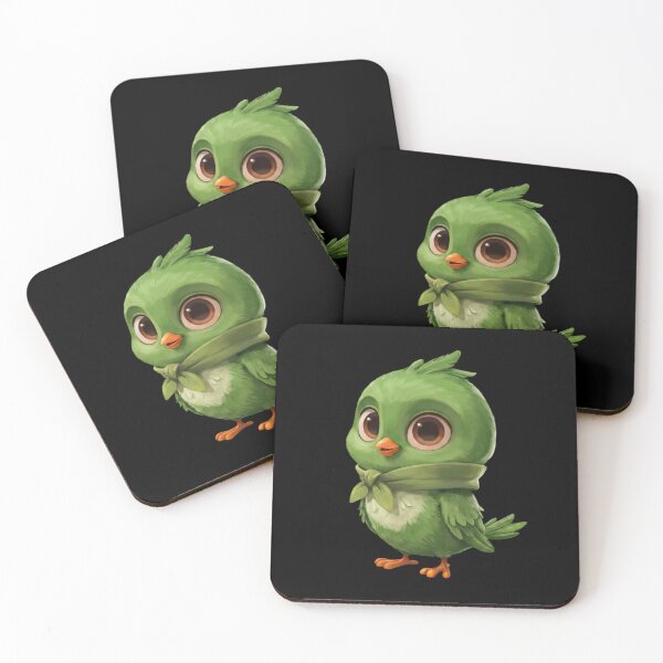 Item preview, cute green bird designed and sold by 123ks.