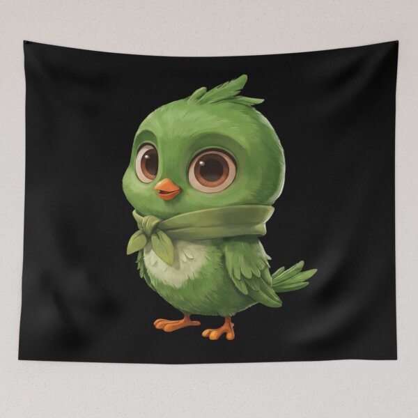 Item preview, cute green bird designed and sold by 123ks.