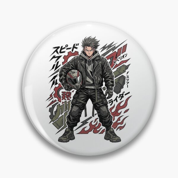 Item preview, Anime Motorcycle Rider Streetwear – Japanese Biker Flame Graphic designed and sold by cannsuh.