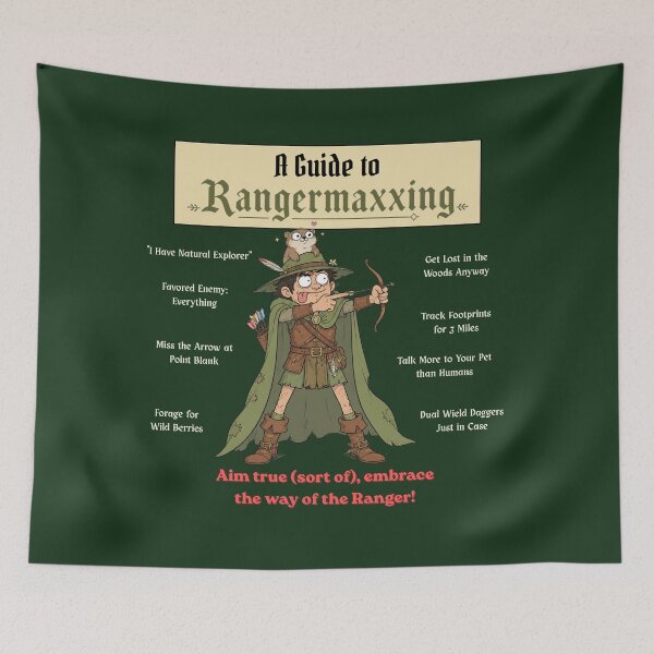 Item preview, A Guide to Rangermaxxing (Dark Edition) - DND RPG Meme designed and sold by Dice_Goblin_Studio.