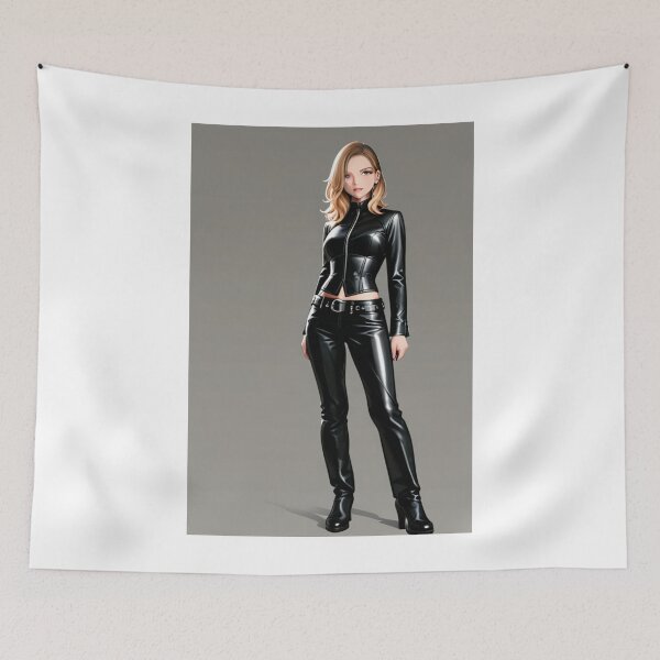Item preview, Fashion - Female silhouette in leather, Sophisticated manga aesthetic designed and sold by AnimeShin.