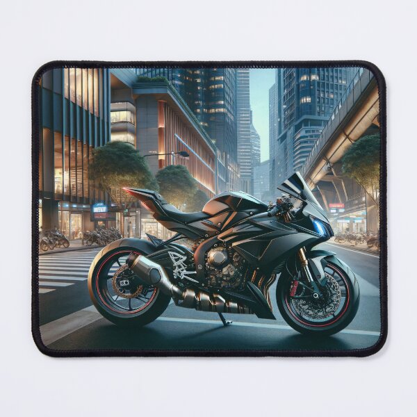 Item preview, Black Sport Motorcycle in Modern City Street designed and sold by NarjaShop.