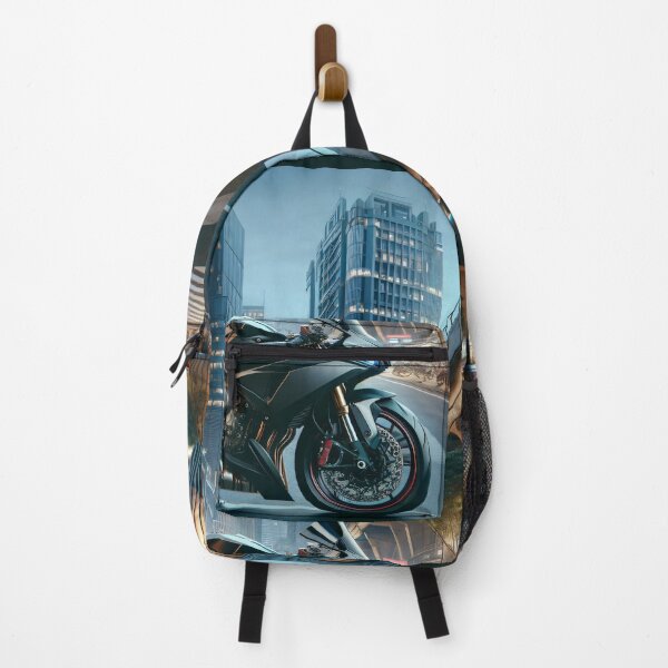 Item preview, Black Sport Motorcycle in Modern City Street designed and sold by NarjaShop.