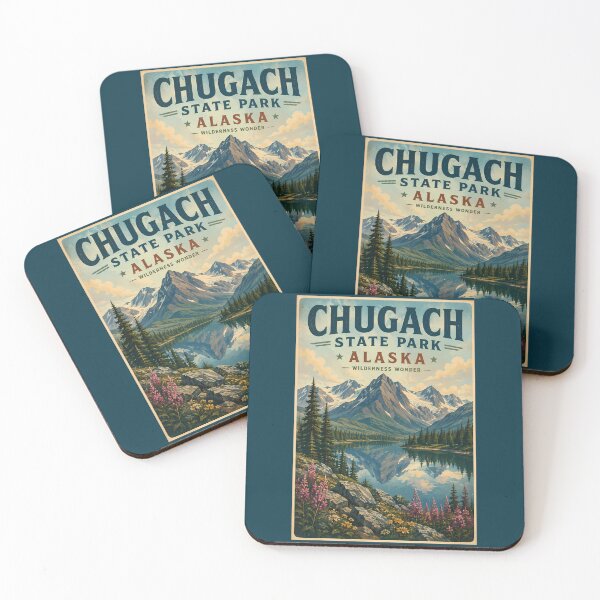 Item preview, Chugach State Park Alaska Illustration Travel Art Vintage designed and sold by KrisSidDesigns.