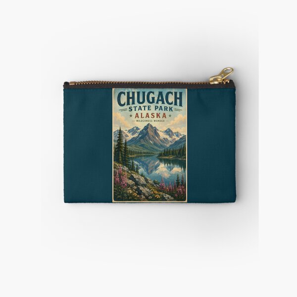 Item preview, Chugach State Park Alaska Illustration Travel Art Vintage designed and sold by KrisSidDesigns.