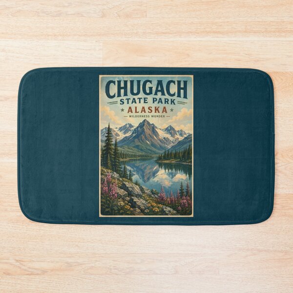 Item preview, Chugach State Park Alaska Illustration Travel Art Vintage designed and sold by KrisSidDesigns.