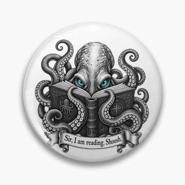 Item preview, Octopus Reading a Book - Vintage Nautical Design designed and sold by NovaCraft30.