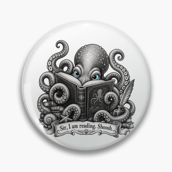 Item preview, Octopus Reading Book with Quote and Nautical Elements designed and sold by NovaCraft30.