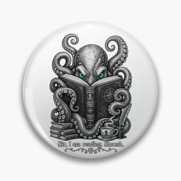 Item preview, Steampunk Octopus Reading Book with Coffee designed and sold by NovaCraft30.