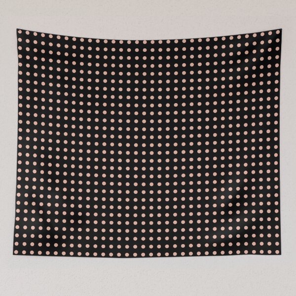 Item preview, Peach Polka Dots on a Black Background designed and sold by homemadecreate.