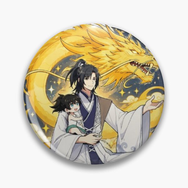 Item preview, Golden Dragon Guardian Sticker – Anime Fantasy Spirit Protector designed and sold by MeowLoka ⭐⭐⭐⭐.