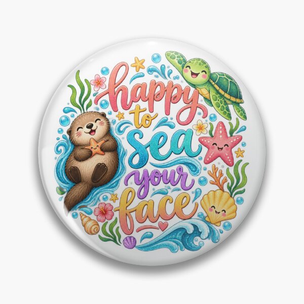 Item preview, Cute Happy Sea Face Otter Turtle designed and sold by NovaCraft30.