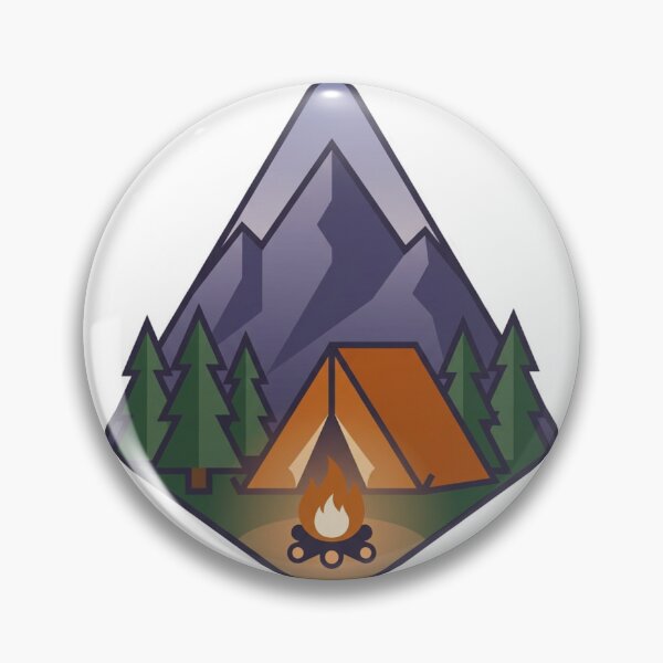 Artikelvorschau, Modernes Camping-Bergabzeichen-Outdoor-Abenteuer-Design entworfen und verkauft von NeonNerd Studio.