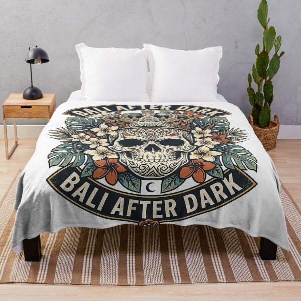Item preview, Bali After Dark Skull – Tropical Island Nightlife Gothic Floral Art designed and sold by cannsuh.