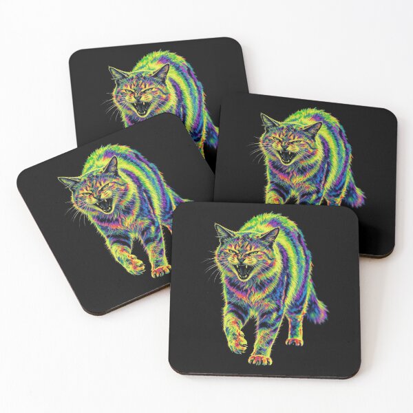 Item preview, Psychedelic Rainbow Cat Growl designed and sold by The Mellonaire.