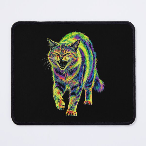 Item preview, Psychedelic Rainbow Cat Growl designed and sold by Mell0naire.