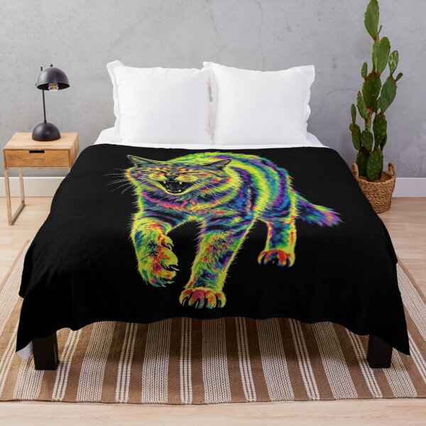 Item preview, Psychedelic Rainbow Cat Growl designed and sold by Mell0naire.