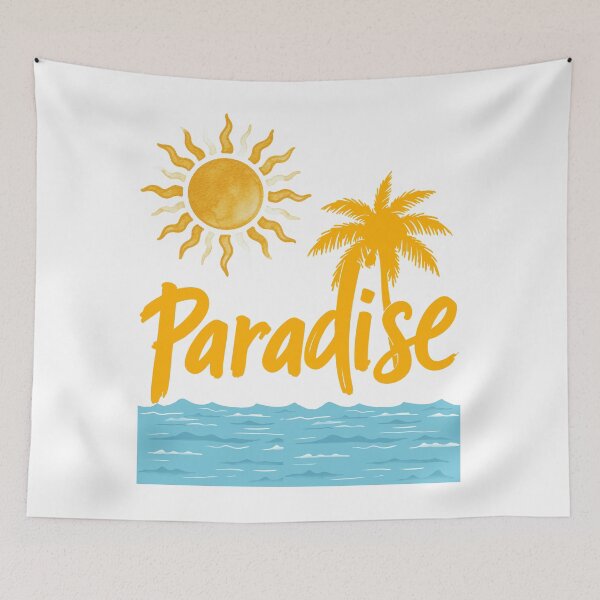 Item preview, Paradise Summer Beach and Sun Watercolor Design designed and sold by     Fatma Creates.