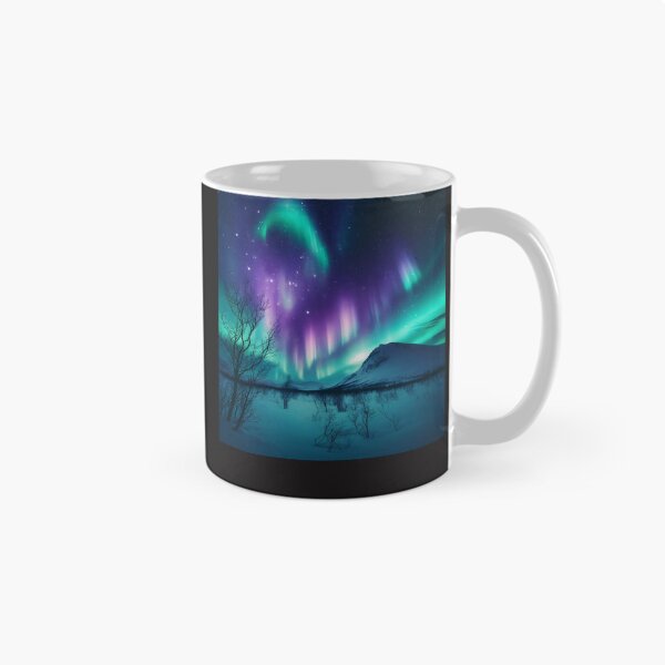 Item preview, Colorful Aurora Borealis Over Snowy Arctic Mountains designed and sold by NarjaShop.