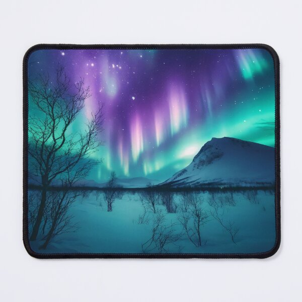 Item preview, Colorful Aurora Borealis Over Snowy Arctic Mountains designed and sold by NarjaShop.
