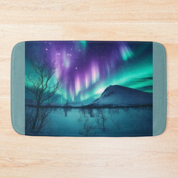 Item preview, Colorful Aurora Borealis Over Snowy Arctic Mountains designed and sold by NarjaShop.