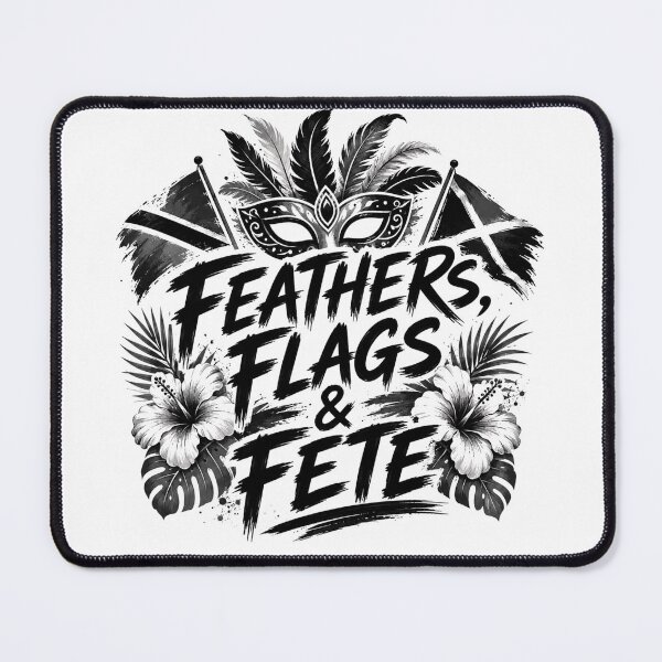 Item preview, Feathers Flags and Fete Caribbean Carnival Typography Shirt designed and sold by GiftLore Studio.