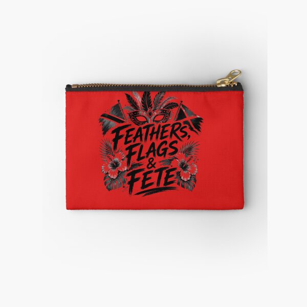 Item preview, Feathers Flags and Fete Caribbean Carnival Typography Shirt designed and sold by GiftLore Studio.