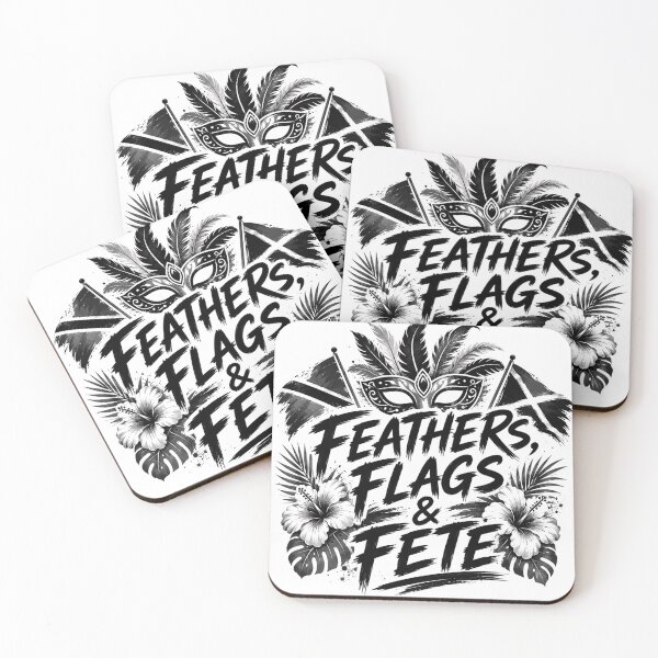 Item preview, Feathers Flags and Fete Caribbean Carnival Typography Shirt designed and sold by GiftLore Studio.