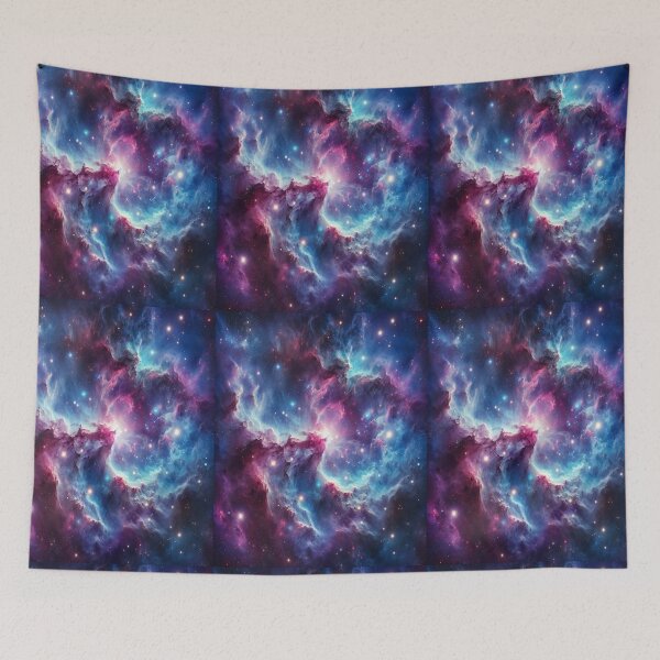 Item preview, Colorful Cosmic Nebula Galaxy in Blue Purple and Pink designed and sold by NarjaShop.