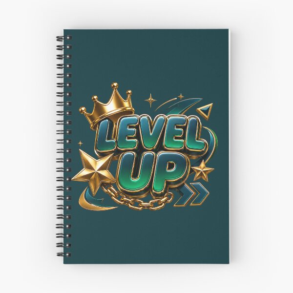Item preview,  Level Up - Gold Crown and 3D Gaming Typography designed and sold by TatyanaArt.