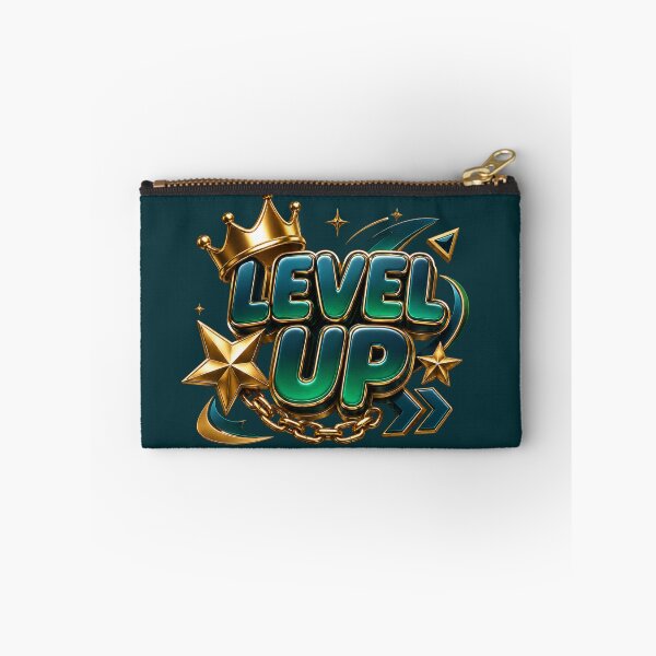 Item preview,  Level Up - Gold Crown and 3D Gaming Typography designed and sold by TatyanaArt.