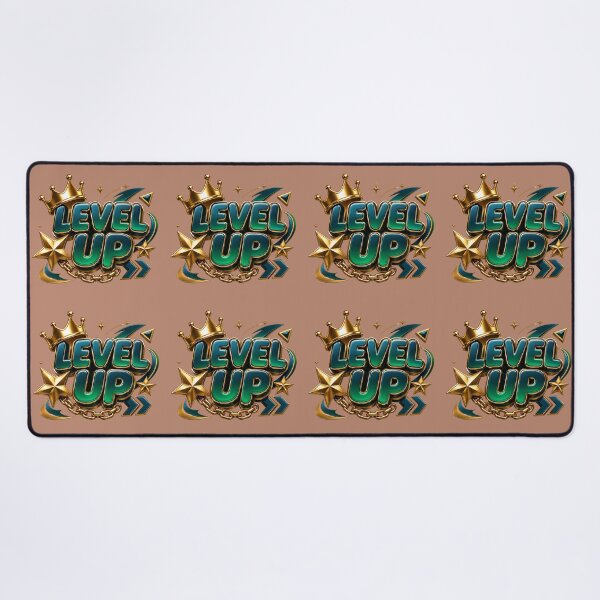 Item preview, Level Up - Gold Crown and 3D Gaming Typography designed and sold by TatyanaArt.