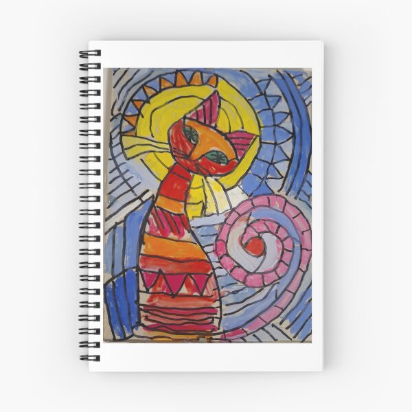 Item preview, Colorful Abstract Cat Stained Glass Painting  designed and sold by SofiaByCruti.