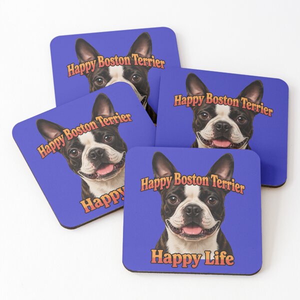 Item preview, Boston Terrier Dog Happy Boston Terrier, Happy Life Dog Pet Owner Art Design designed and sold by fantasticdesign.