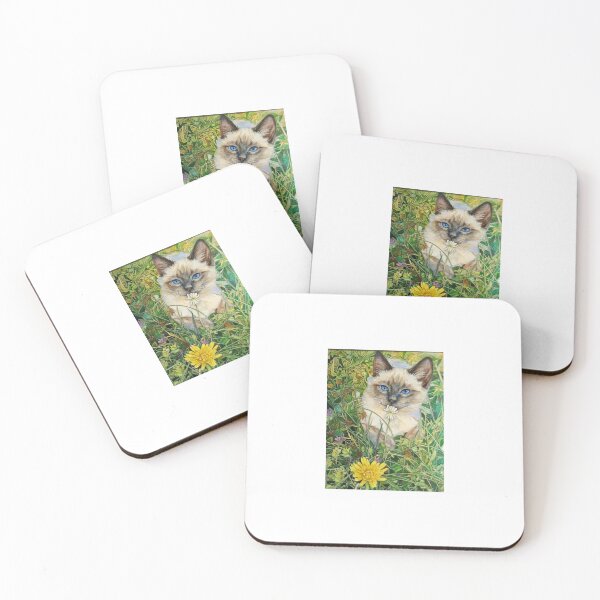 Item preview, Siamese Cat in Wildflower Meadow Painting  designed and sold by SofiaByCruti.