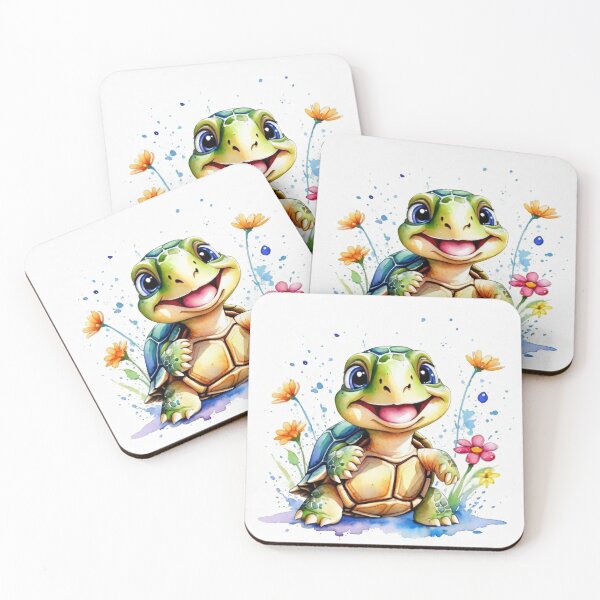 Item preview, Happy Little Turtle in the Flowers Watercolor designed and sold by J-CCreations.