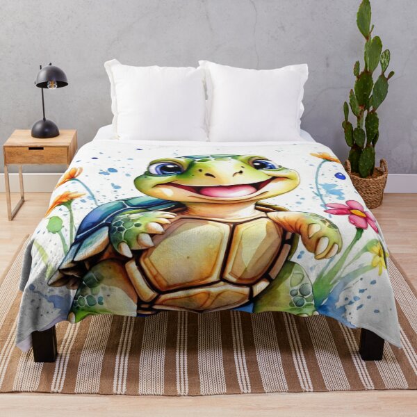Item preview, Happy Little Turtle in the Flowers Watercolor designed and sold by J-CCreations.
