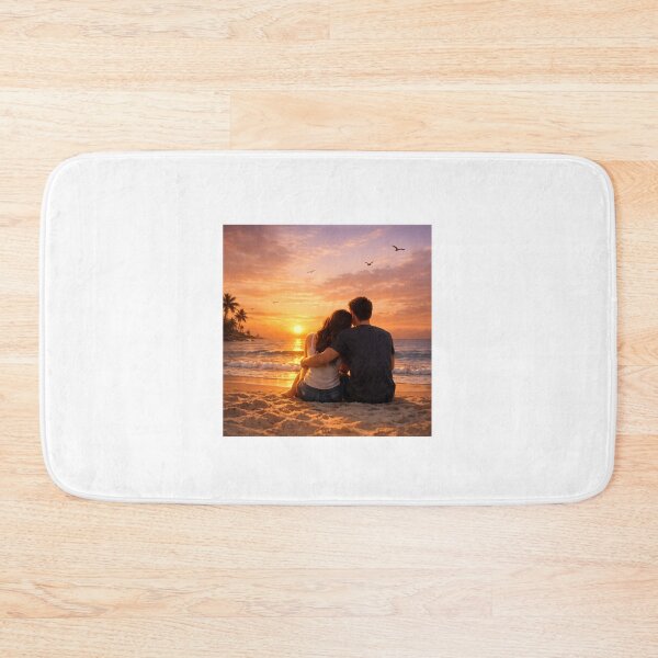 Item preview, Romantic Young Couple Watching Sunset on the Beach – Peaceful Evening Love Scene designed and sold by Prince Tripathi .