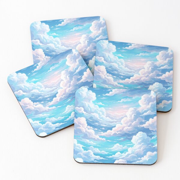 Item preview, Dreamy Blue Sky Clouds Pattern | Anime Cloud Print designed and sold by Her-XP.