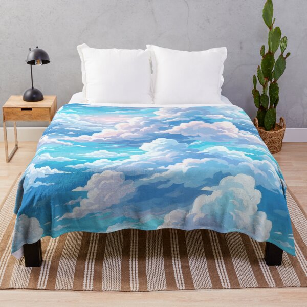 Item preview, Dreamy Blue Sky Clouds Pattern | Anime Cloud Print designed and sold by Her-XP.